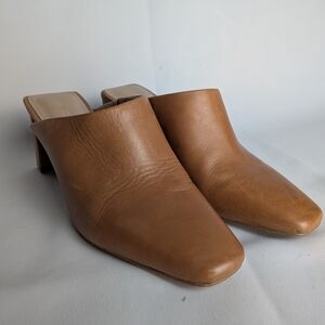 ALDO Heel Leather Color Tan Women Clog Size 7 Slip On Boho Basic Feminine Style